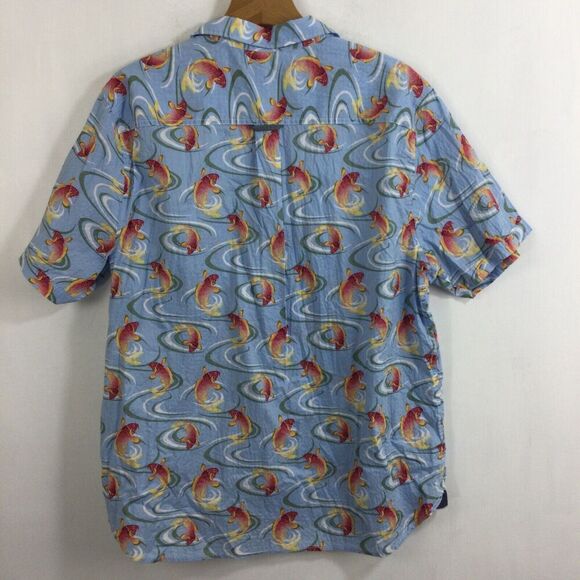 Tommy Bahama Mens The Kois of Summer Button Up Fish Tropical Hawaiian Shirt XL - Picture 5 of 10